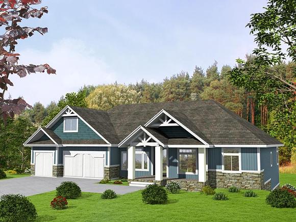 Craftsman, Traditional, Tudor House Plan 85239 with 5 Beds, 5 Baths, 3 Car Garage Elevation