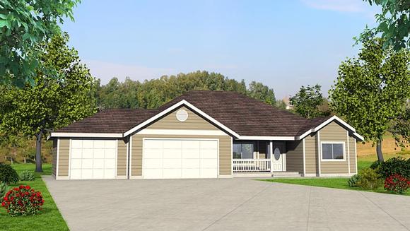 Ranch, Traditional House Plan 85240 with 3 Beds, 3 Baths, 3 Car Garage Elevation