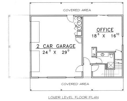 Contemporary, Traditional 2 Car Garage Apartment Plan 85263 with 2 Beds, 2 Baths First Level Plan
