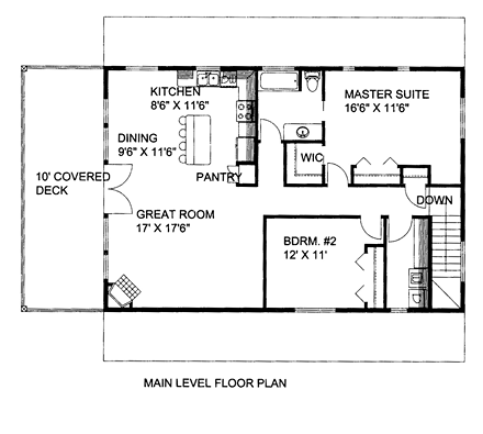 Contemporary, Traditional 2 Car Garage Apartment Plan 85263 with 2 Beds, 2 Baths Second Level Plan