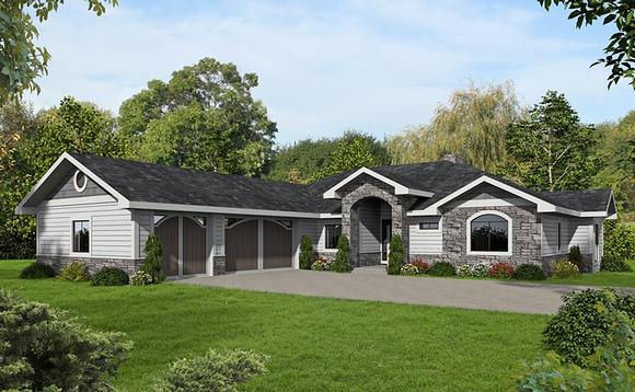 Contemporary, Craftsman, European House Plan 85280 with 2 Beds, 3 Baths, 3 Car Garage Elevation