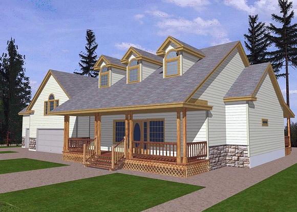 Cape Cod, Country, Traditional House Plan 85282 with 3 Beds, 2 Baths, 3 Car Garage Elevation
