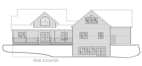 Cape Cod, Country, Traditional House Plan 85282 with 3 Beds, 2 Baths, 3 Car Garage Rear Elevation
