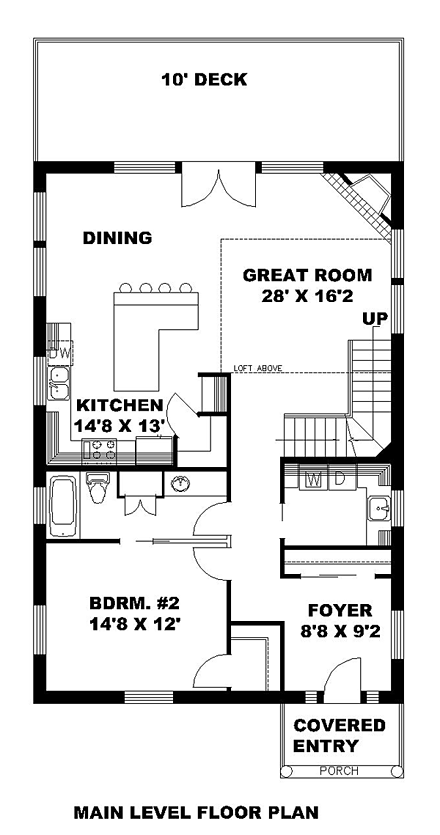 Contemporary, Florida, Traditional House Plan 85284 with 2 Beds, 2 Baths First Level Plan