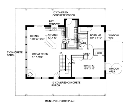 Contemporary House Plan 85302 with 3 Beds, 2 Baths First Level Plan