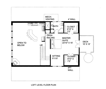 Contemporary House Plan 85302 with 3 Beds, 2 Baths Second Level Plan
