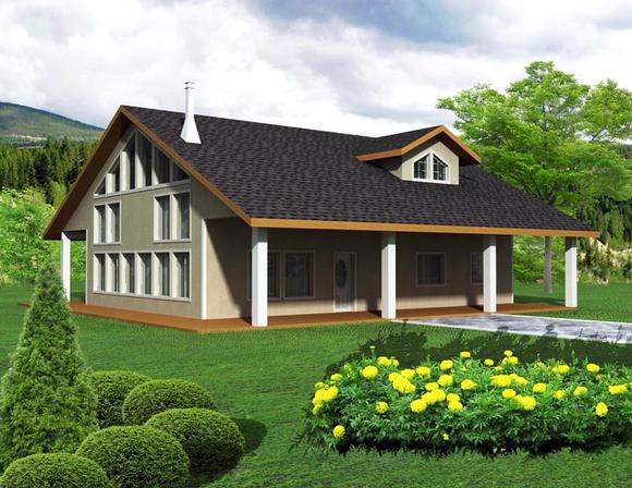 Contemporary House Plan 85302 with 3 Beds, 2 Baths Elevation