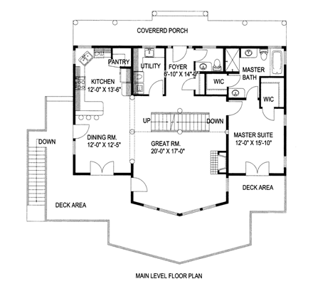 Coastal House Plan 85316 with 3 Beds, 3 Baths First Level Plan