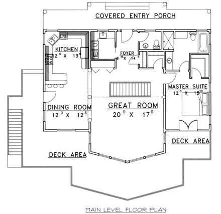 Craftsman House Plan 85322 with 3 Beds, 3 Baths First Level Plan