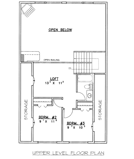 Coastal Multi-Family Plan 85323 with 4 Beds, 4 Baths, 2 Car Garage Second Level Plan