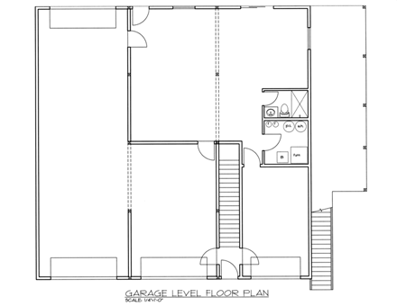 3 Car Garage Apartment Plan 85324 with 3 Beds, 3 Baths, RV Storage First Level Plan