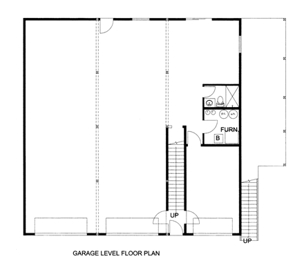 3 Car Garage Apartment Plan 85330 with 3 Beds, 2 Baths First Level Plan