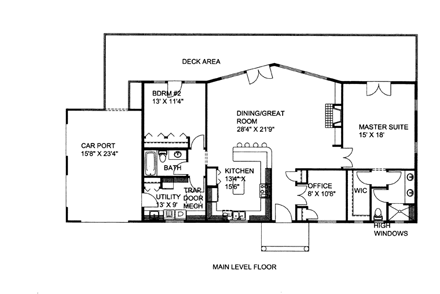 House Plan 85357 with 2 Beds, 2 Baths, 1 Car Garage First Level Plan
