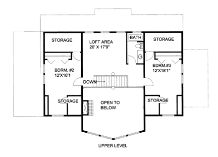House Plan 85364 with 3 Beds, 3 Baths, 2 Car Garage Second Level Plan