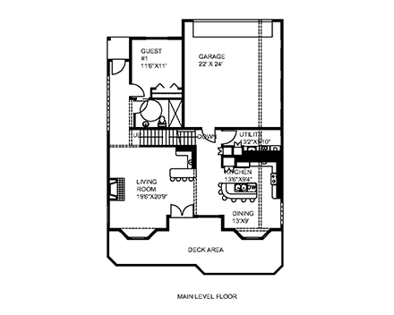 Craftsman House Plan 85365 with 3 Beds, 3 Baths, 2 Car Garage First Level Plan