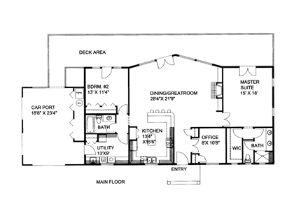 House Plan 85366 with 2 Beds, 2 Baths, 1 Car Garage First Level Plan