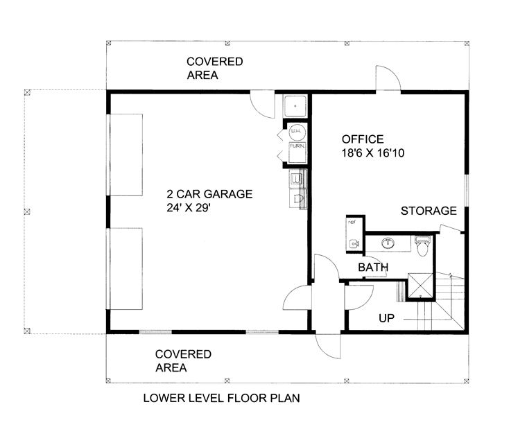 Contemporary, Farmhouse Garage-Living Plan 85372 with 2 Beds, 3 Baths, 2 Car Garage Lower Level