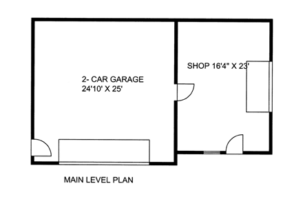 2 Car Garage Plan 85382 First Level Plan