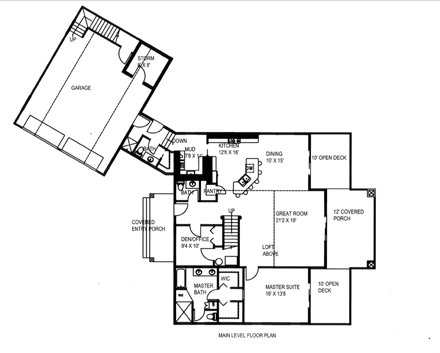 House Plan 85390 with 4 Beds, 4 Baths, 2 Car Garage First Level Plan