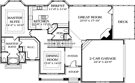 Cottage, Craftsman House Plan 85435 with 5 Beds, 5 Baths, 2 Car Garage First Level Plan
