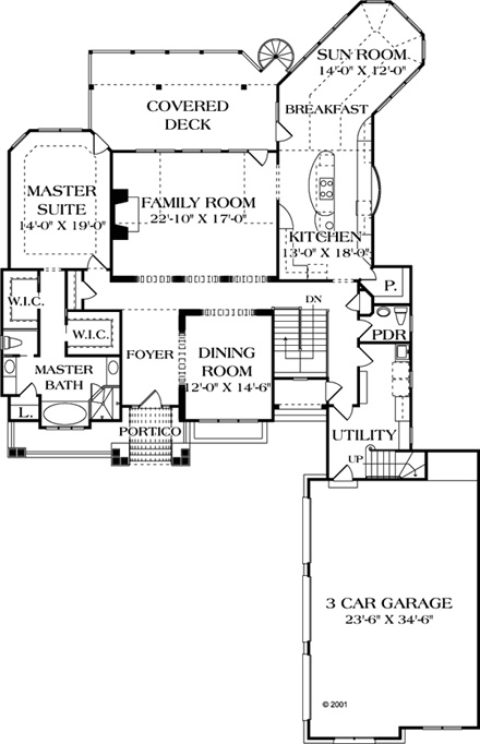 Cottage, Craftsman House Plan 85480 with 4 Beds, 5 Baths, 3 Car Garage First Level Plan