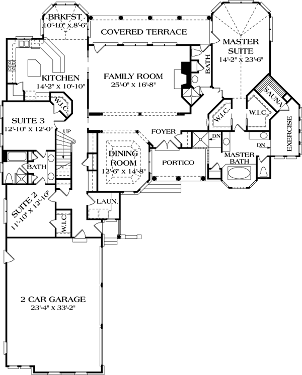 House Plan 85496 - Traditional Style with 2945 Sq Ft, 3 Bed, 3 Ba ...