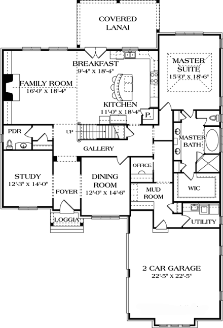 Cottage, European House Plan 85517 with 4 Beds, 5 Baths, 2 Car Garage First Level Plan