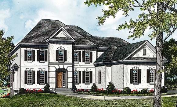 Traditional House Plan 85520 with 6 Beds, 5 Baths, 3 Car Garage Elevation