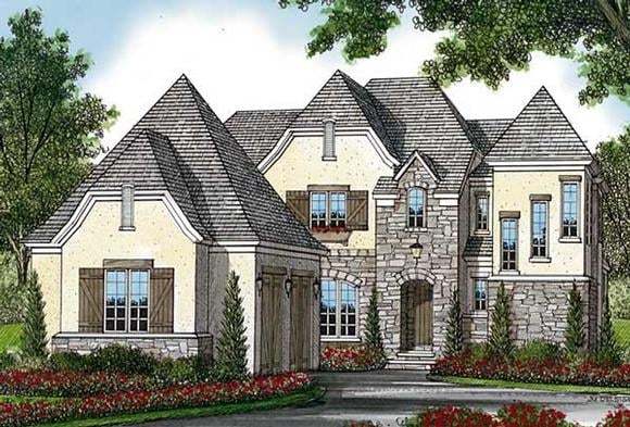 Country, European House Plan 85525 with 4 Beds, 5 Baths, 2 Car Garage Elevation