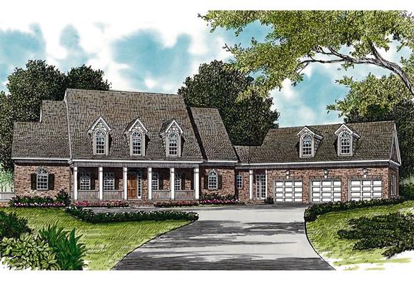 Colonial, Cottage, Country, Farmhouse, Traditional House Plan 85533 with 6 Beds, 7 Baths, 6 Car Garage Elevation