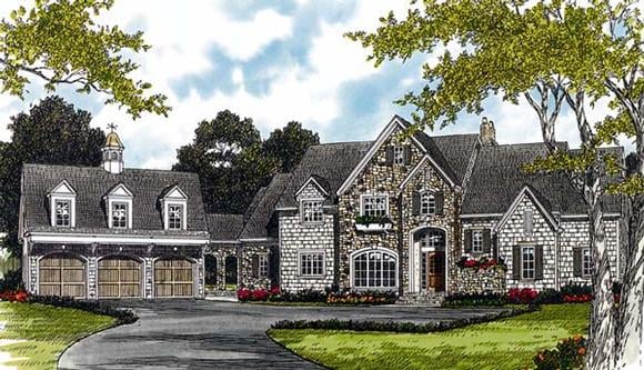 Cottage, Country, European House Plan 85544 with 7 Beds, 8 Baths, 3 Car Garage Elevation