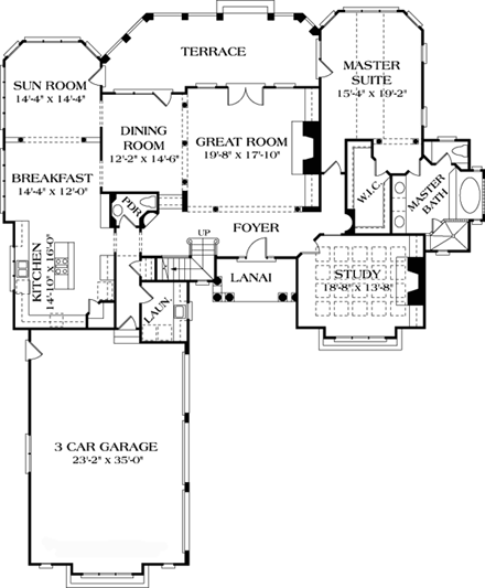 House Plan 85564 - Traditional Style with 4280 Sq Ft, 4 Bed, 3 Ba