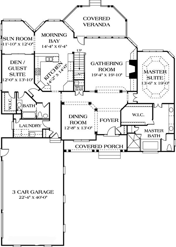 House Plan 85568 - Traditional Style with 4306 Sq Ft, 4 Bed, 4 Ba