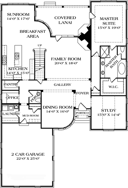 Country, European House Plan 85577 with 4 Beds, 5 Baths, 2 Car Garage First Level Plan