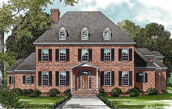 Colonial House Plan 85620 with 5 Beds, 6 Baths, 3 Car Garage Elevation