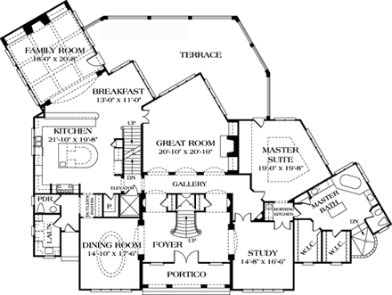 European, Mediterranean House Plan 85642 with 6 Beds, 7 Baths, 3 Car Garage First Level Plan