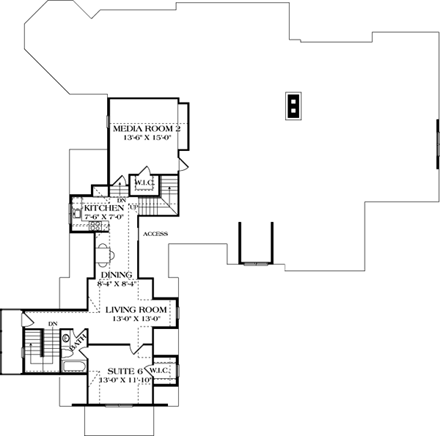 Cottage, Craftsman House Plan 85643 with 6 Beds, 6 Baths, 2 Car Garage Second Level Plan