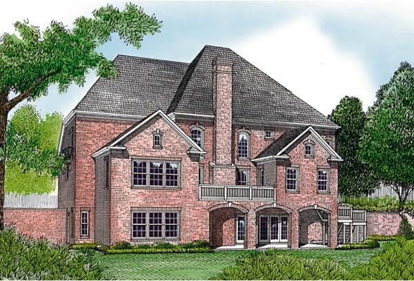 Traditional House Plan 85655 with 5 Beds, 5 Baths, 3 Car Garage Rear Elevation