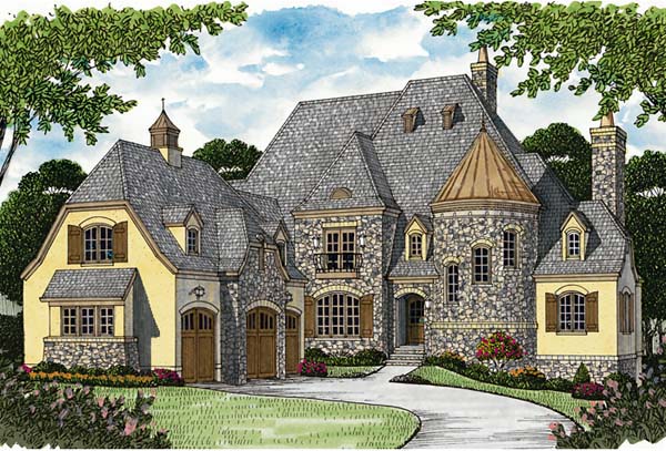 Country, European House Plan 85656 with 4 Beds, 6 Baths, 3 Car Garage Elevation