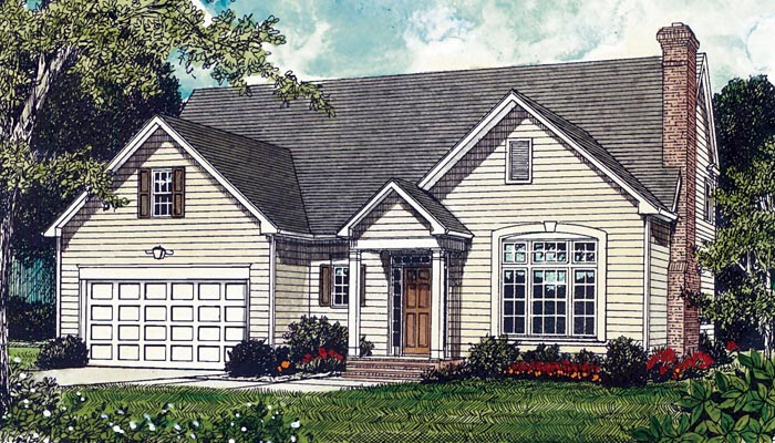 Traditional House Plan 85661 with 3 Beds, 3 Baths, 2 Car Garage Elevation