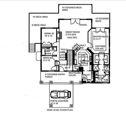 Contemporary, European, Traditional House Plan 85835 with 4 Beds, 4 Baths, 2 Car Garage First Level Plan
