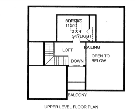 House Plan 85855 with 3 Beds, 1 Baths Second Level Plan