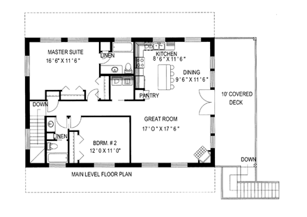 Coastal House Plan 85867 with 2 Beds, 3 Baths, 2 Car Garage First Level Plan
