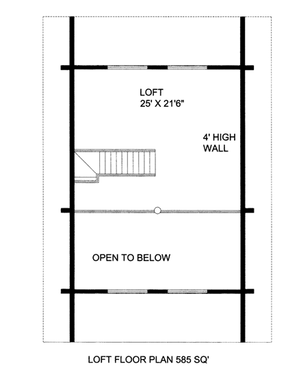 Log House Plan 85869 with 1 Beds, 2 Baths Second Level Plan