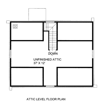 Log House Plan 85871 with 2 Beds, 2 Baths Second Level Plan