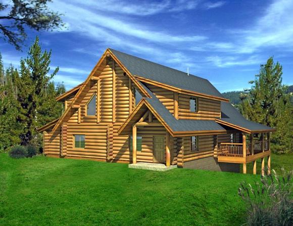 Log House Plan 85875 with 1 Beds, 3 Baths Elevation