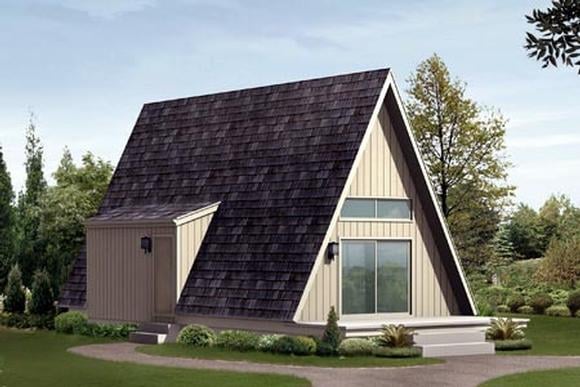 A-Frame, Cabin House Plan 85944 with 1 Beds, 1 Baths Elevation