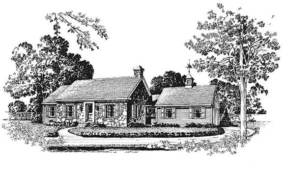 Cabin, Ranch House Plan 86011 with 3 Beds, 2 Baths, 2 Car Garage Elevation