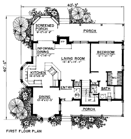 Country House Plan 86014 with 3 Beds, 2 Baths, 2 Car Garage First Level Plan