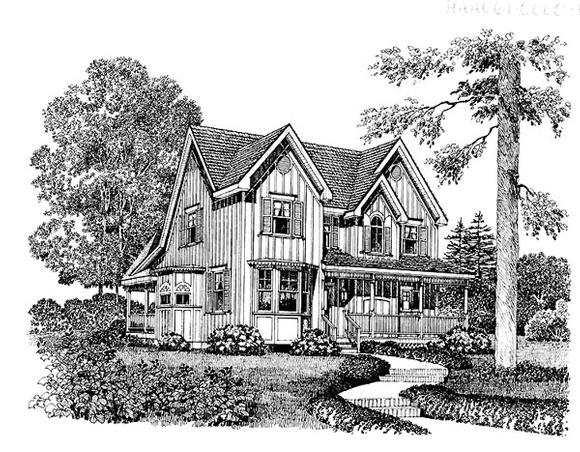 Country House Plan 86014 with 3 Beds, 2 Baths, 2 Car Garage Elevation